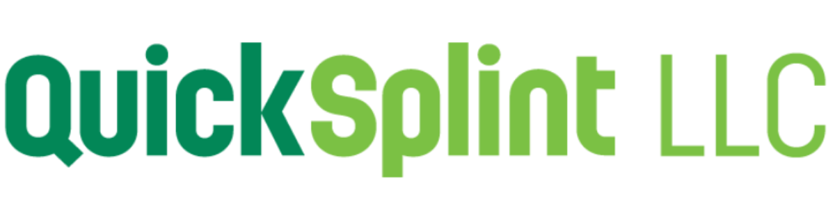 Logo of QuickSplint LLC with green text on a white background