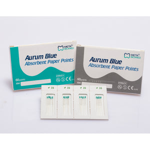 Aurum Blue Sterile Paper Points Pack of 60